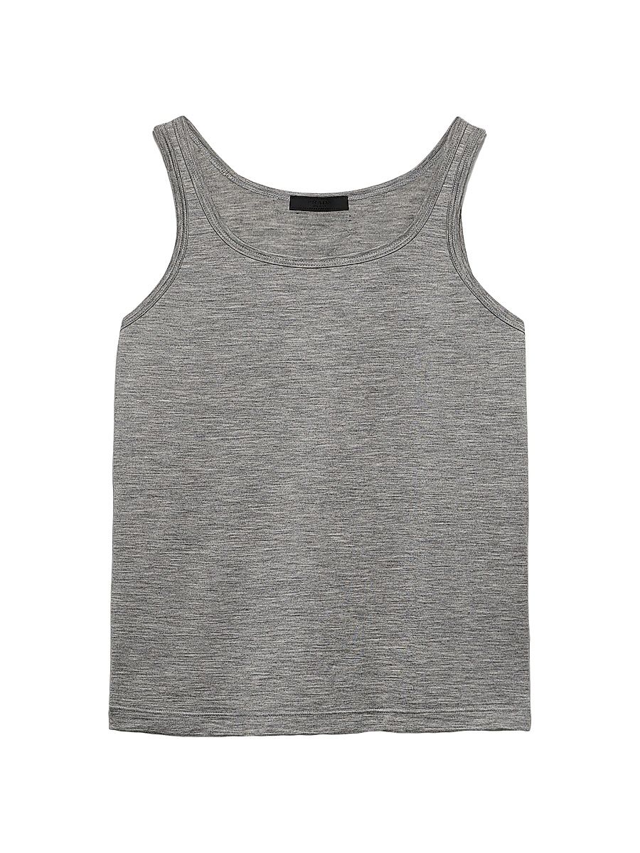 Men's Cashmere and Silk Tank Top - Grey - Size Large