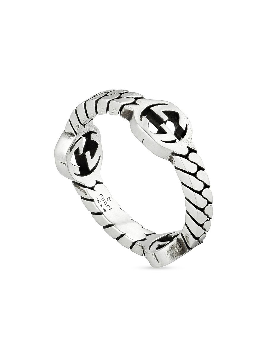 Women's Sterling Silver Interlocking G Ring - Silver - Size 6.5