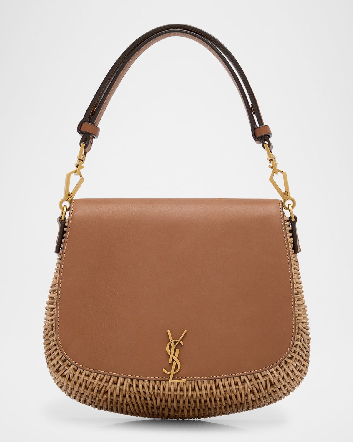 Voltaire Mini YSL Top-Handle Bag in Bamboo and Calfskin