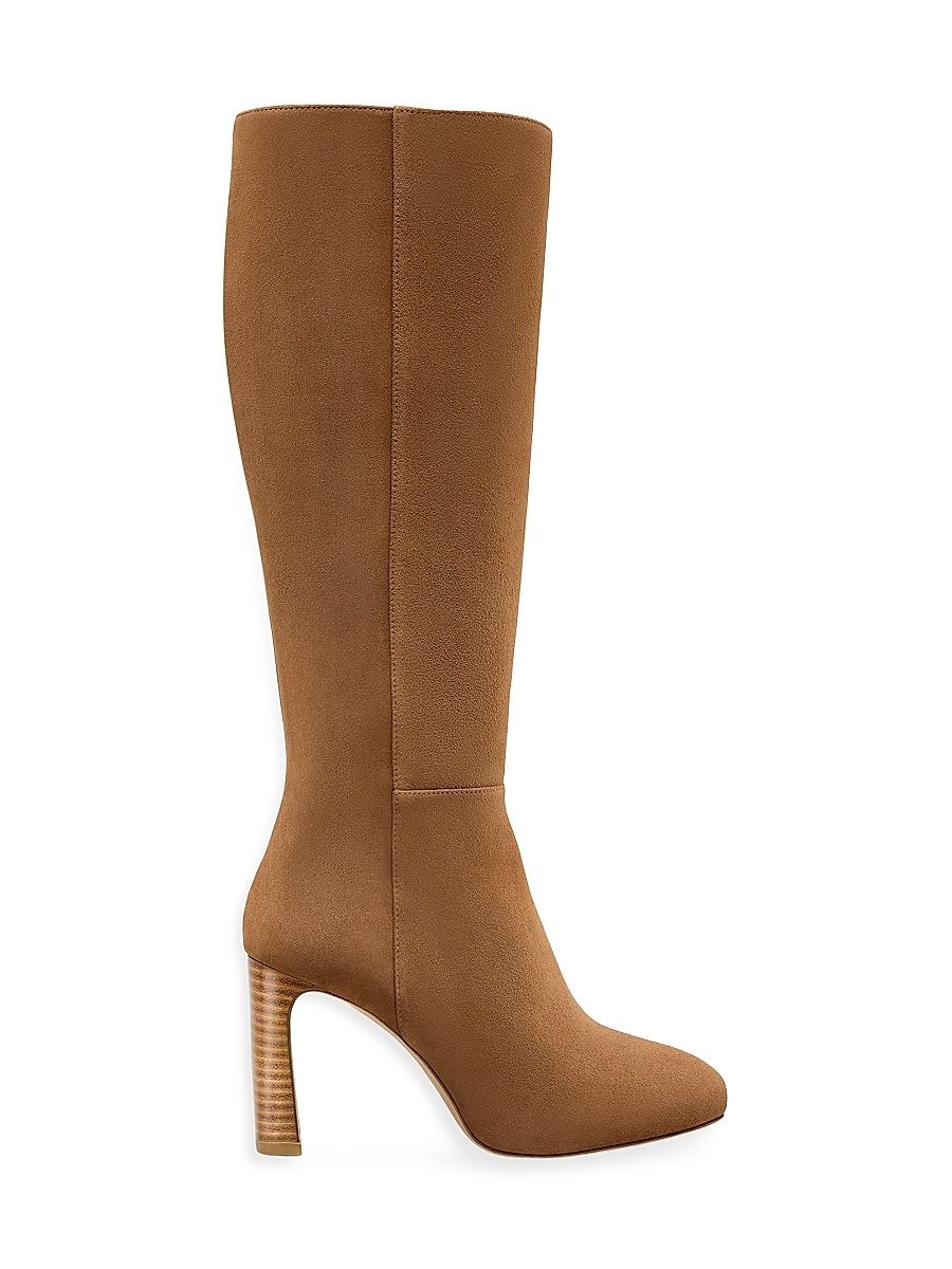 Women's Babette 90MM Suede Platform Boots - Toasted Almond New Camel - Size 9.5