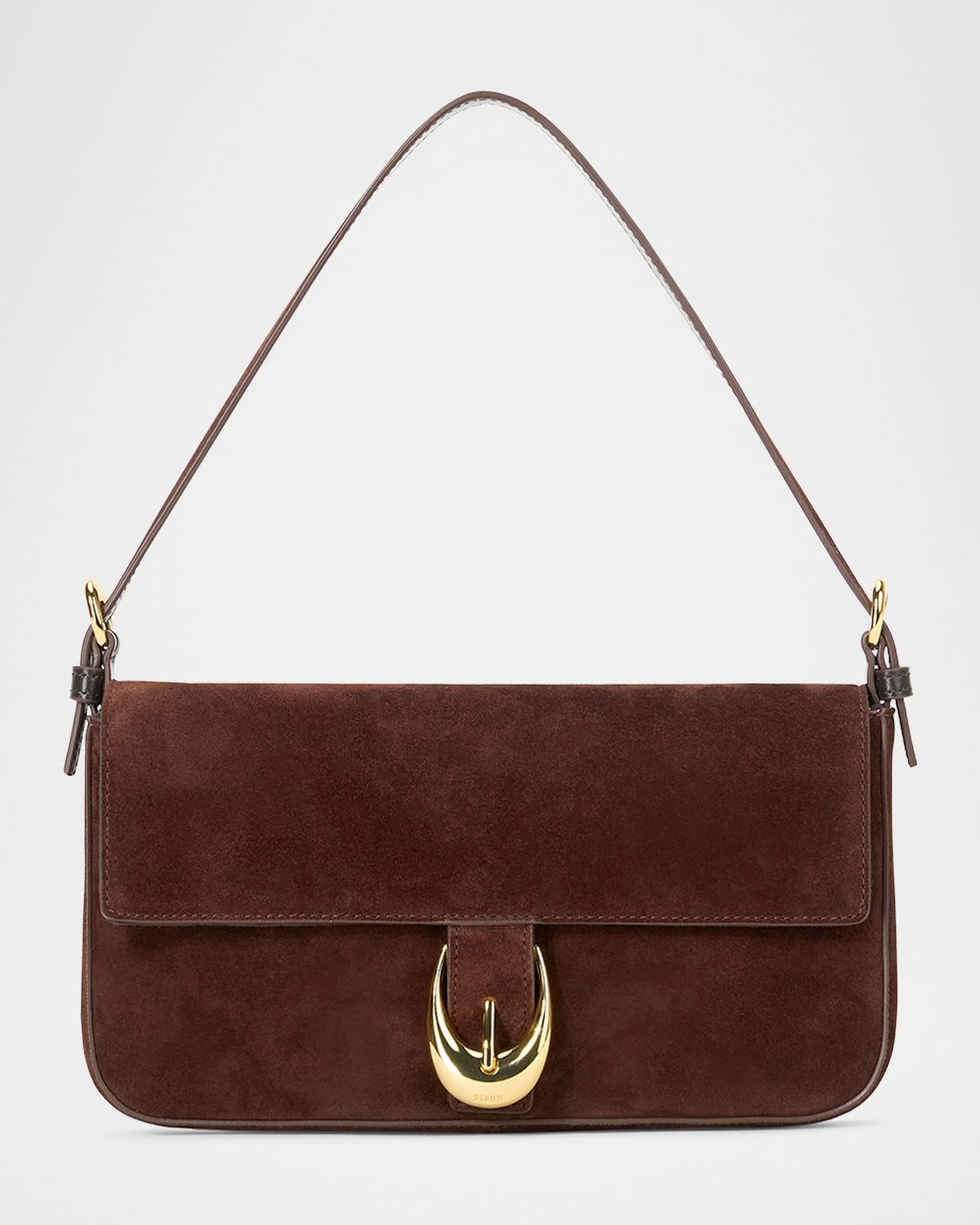 Harlow Buckle Suede Shoulder Bag