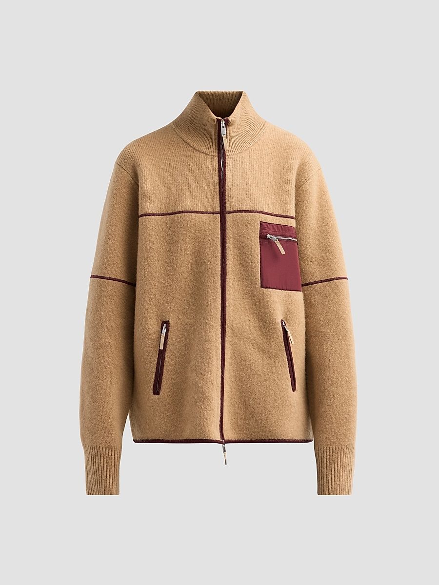 Guest in Residence Women's Louis Felted Wool-Cashmere Zip-Front Jacket - Camel - Size Large