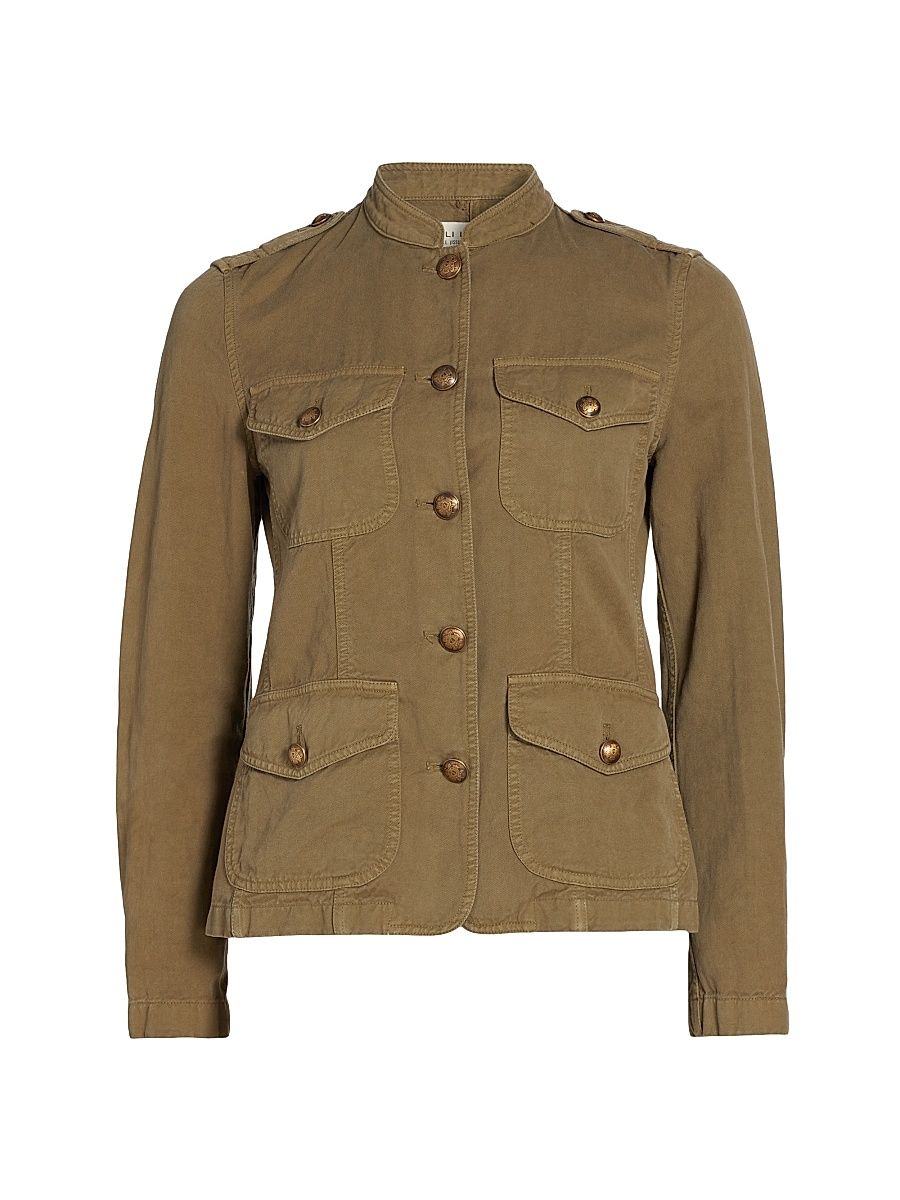 Women's Mona Cotton-Linen Jacket - Olive Green - Size Medium