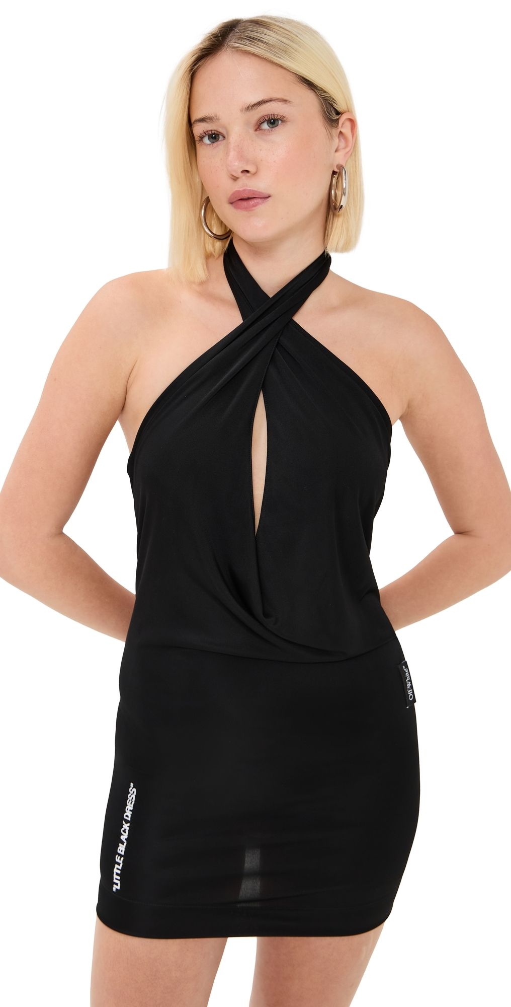 Off-White Fluid Jer Little Black Dress Black/White 42