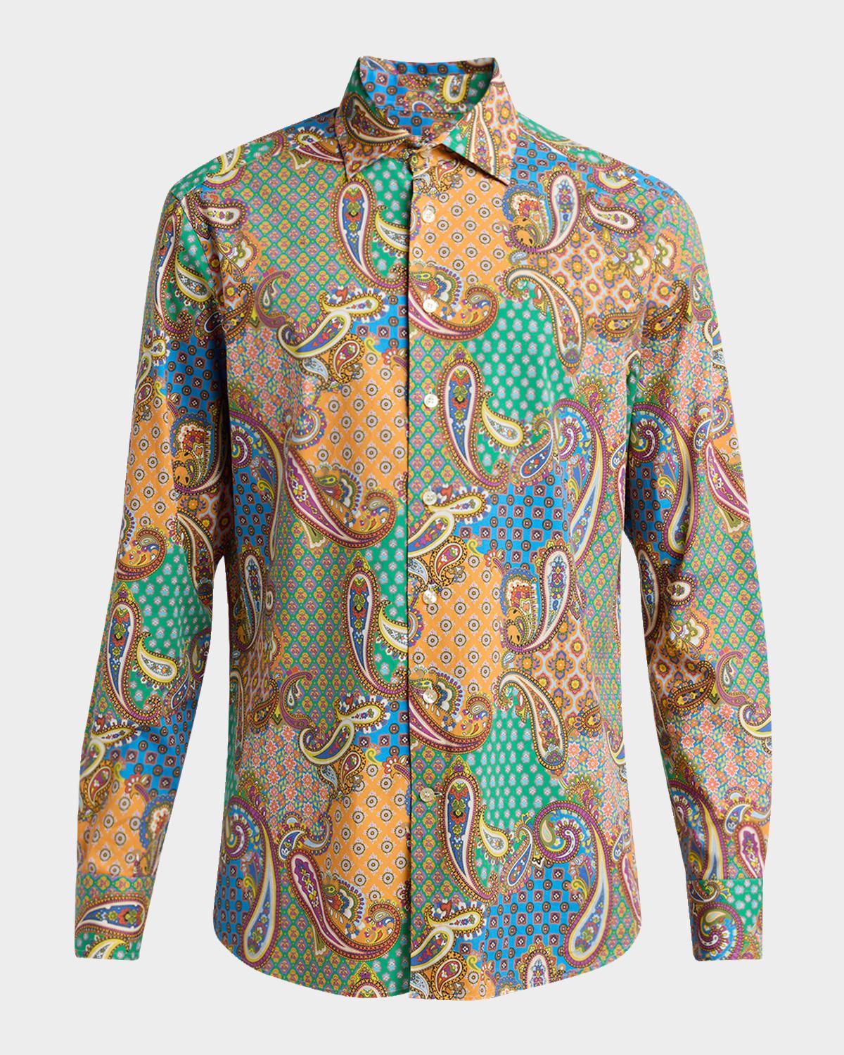 Men & apos;s Bandana Multi-Pattern Shirt