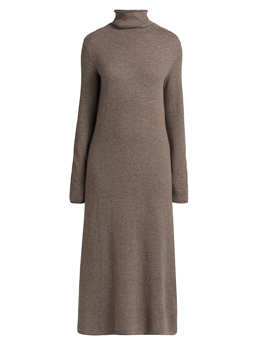 Women's Truffle Cashmere Turtleneck Sweaterdress - Truffle - Size Small