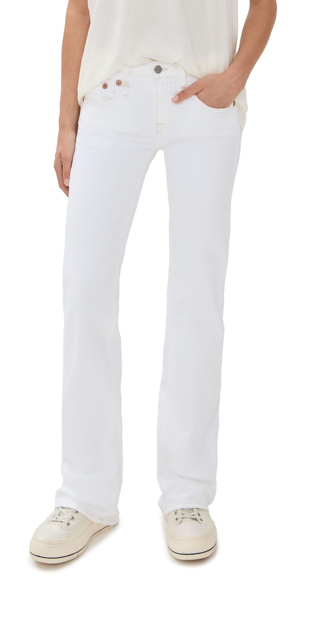 R13 Boy Flare Jeans Aerin White Stretch 30