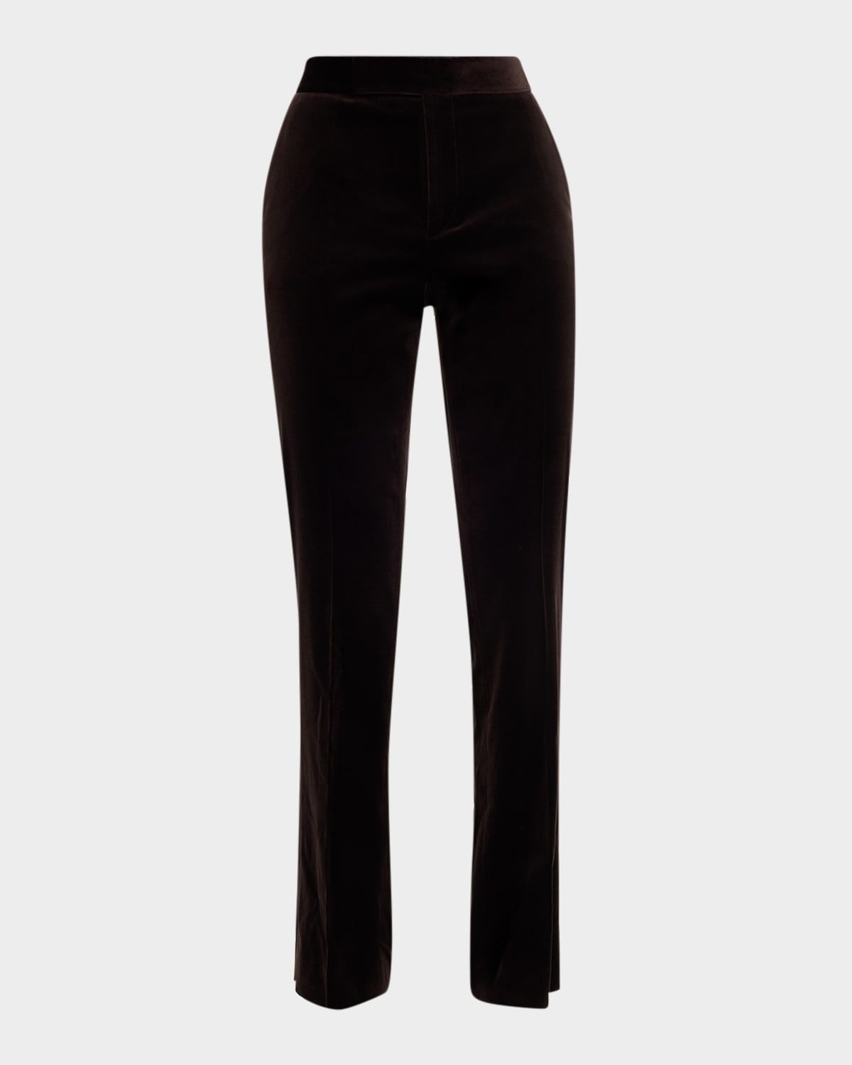 Seth Stretch Velvet Straight-Leg Pants