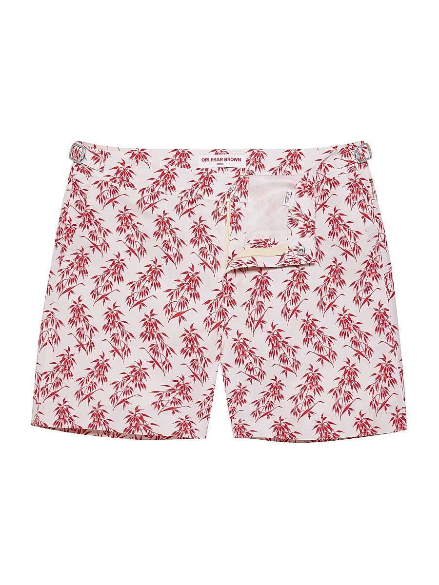 Men's Bulldog Bamboo-Print Shorts - Whitesummerred - Size 38