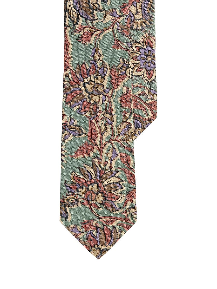Men's Paisley Silk-Linen Neck Tie - Percy Paisley