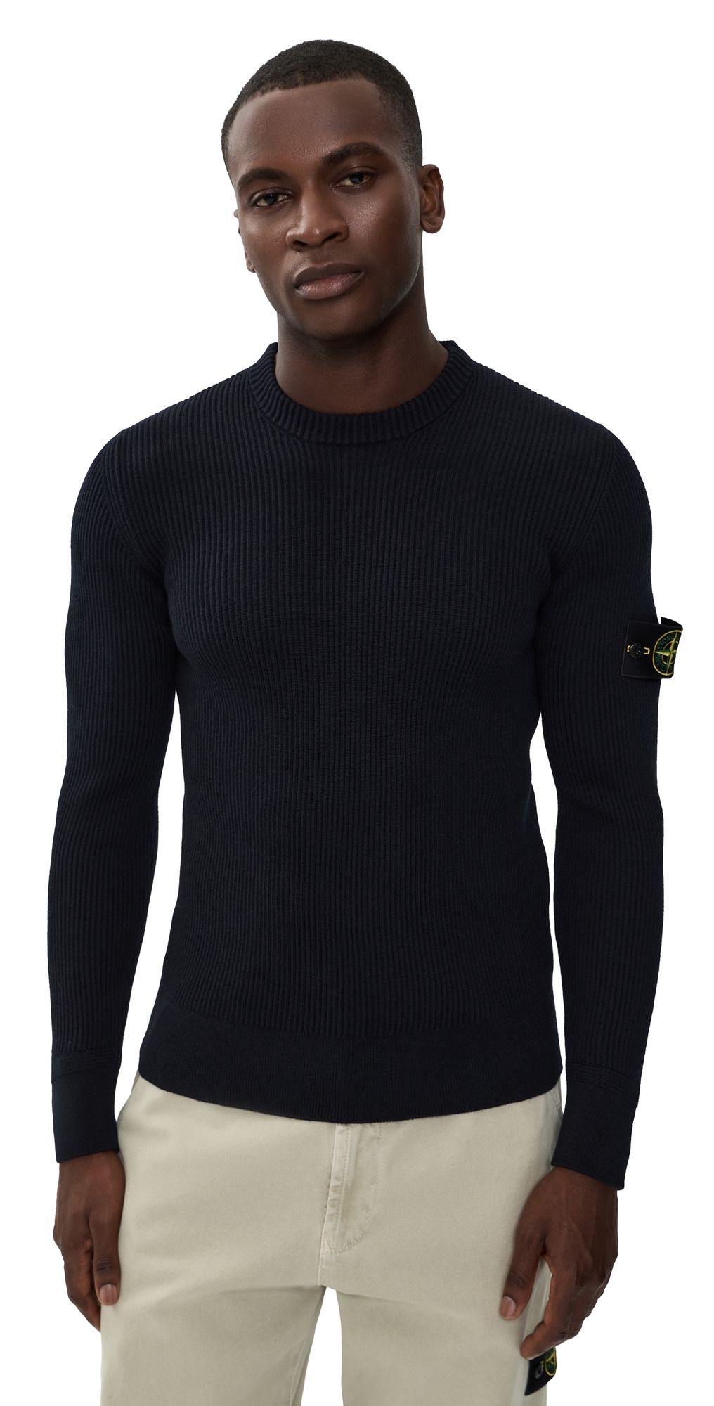 Stone Island Rib Crew Neck Sweater Navy Blue M