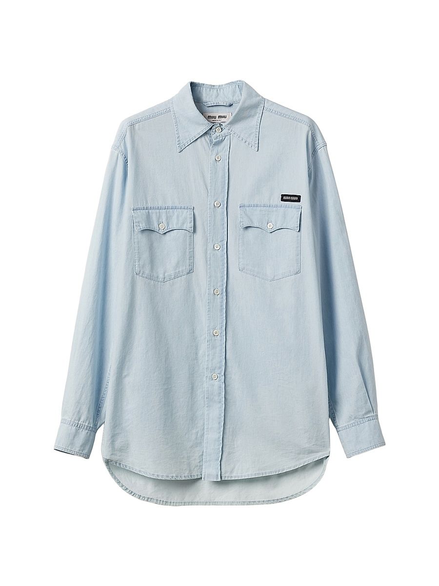 Women's Chambray Shirt - Blue - Size 10