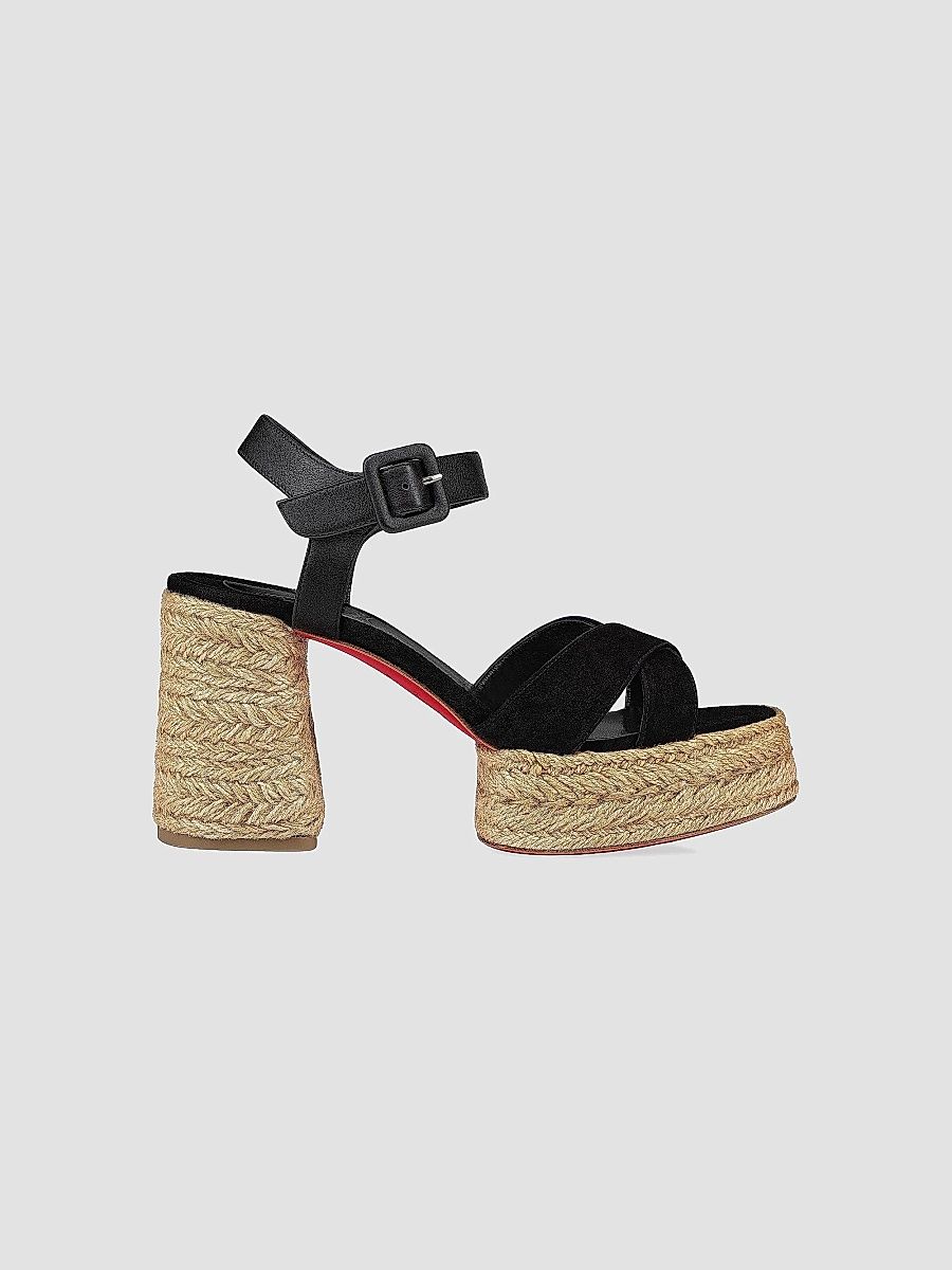 Christian Louboutin Women's Calakala 70MM Suede Platforms - Black - Size 10