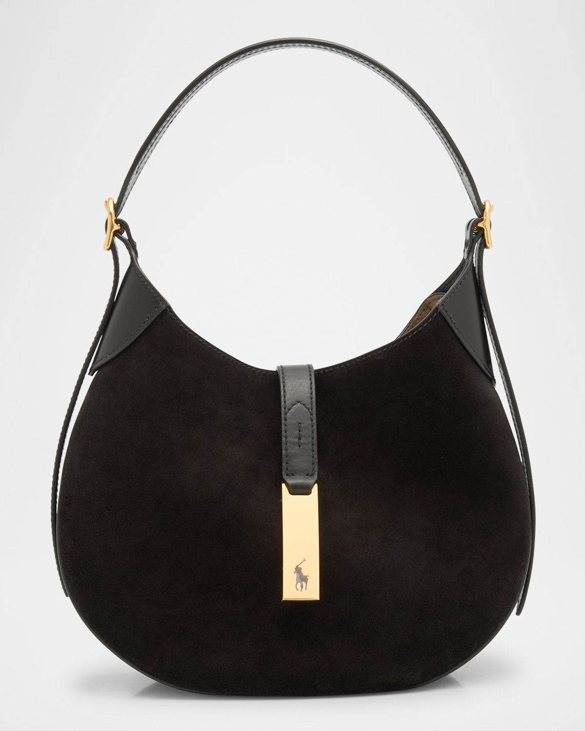 Polo ID Small Suede Shoulder Bag