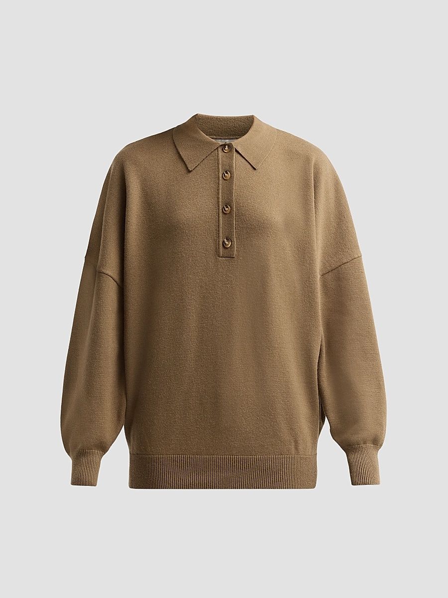 Women's Vespen Collared Sweater - Olivewood - Size XL