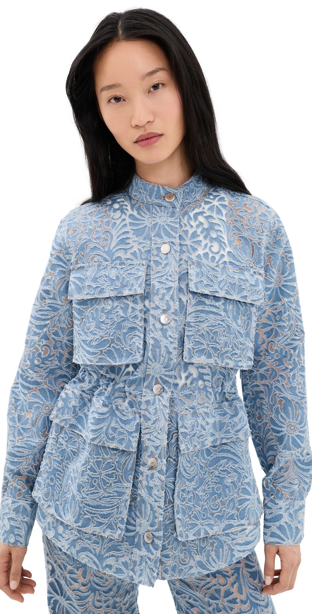 Veronica Beard Jean Burnout Floral Lane Jacket Lkshre XS
