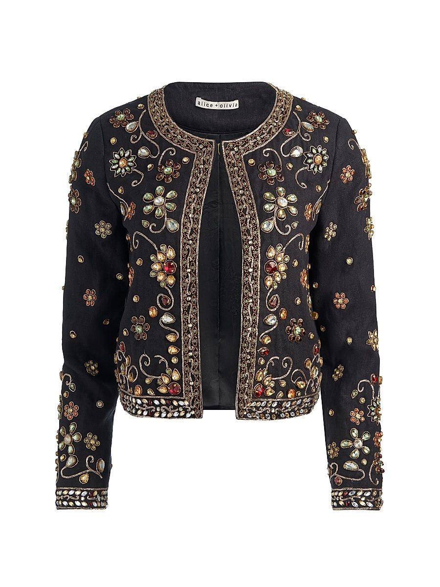 Women's Kidman Embellished Jacket - Black Multi - Size XL