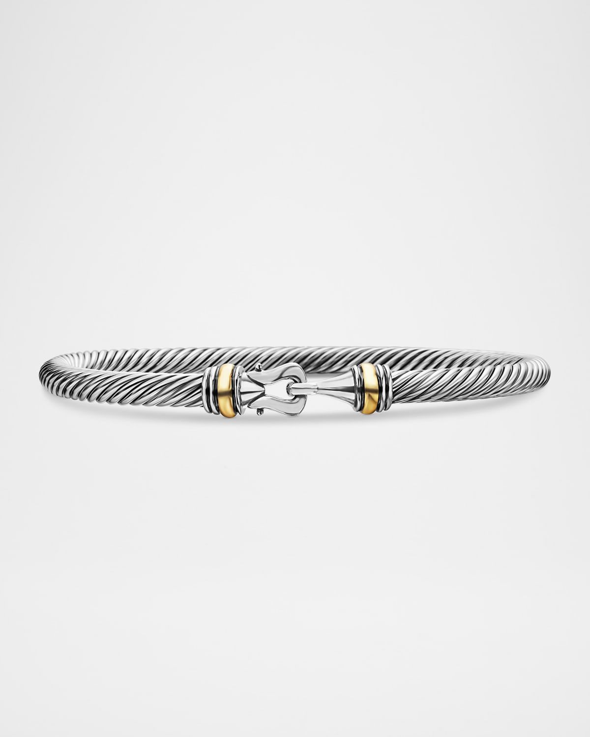 Cable Buckle Bracelet in Silver with 18K Gold