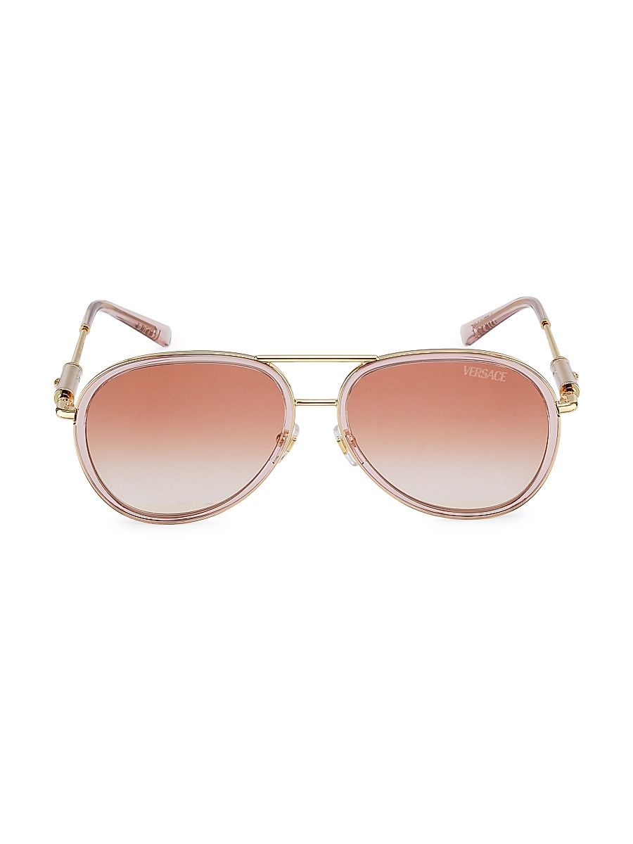 Women's 60MM Aviator Sunglasses - Pink