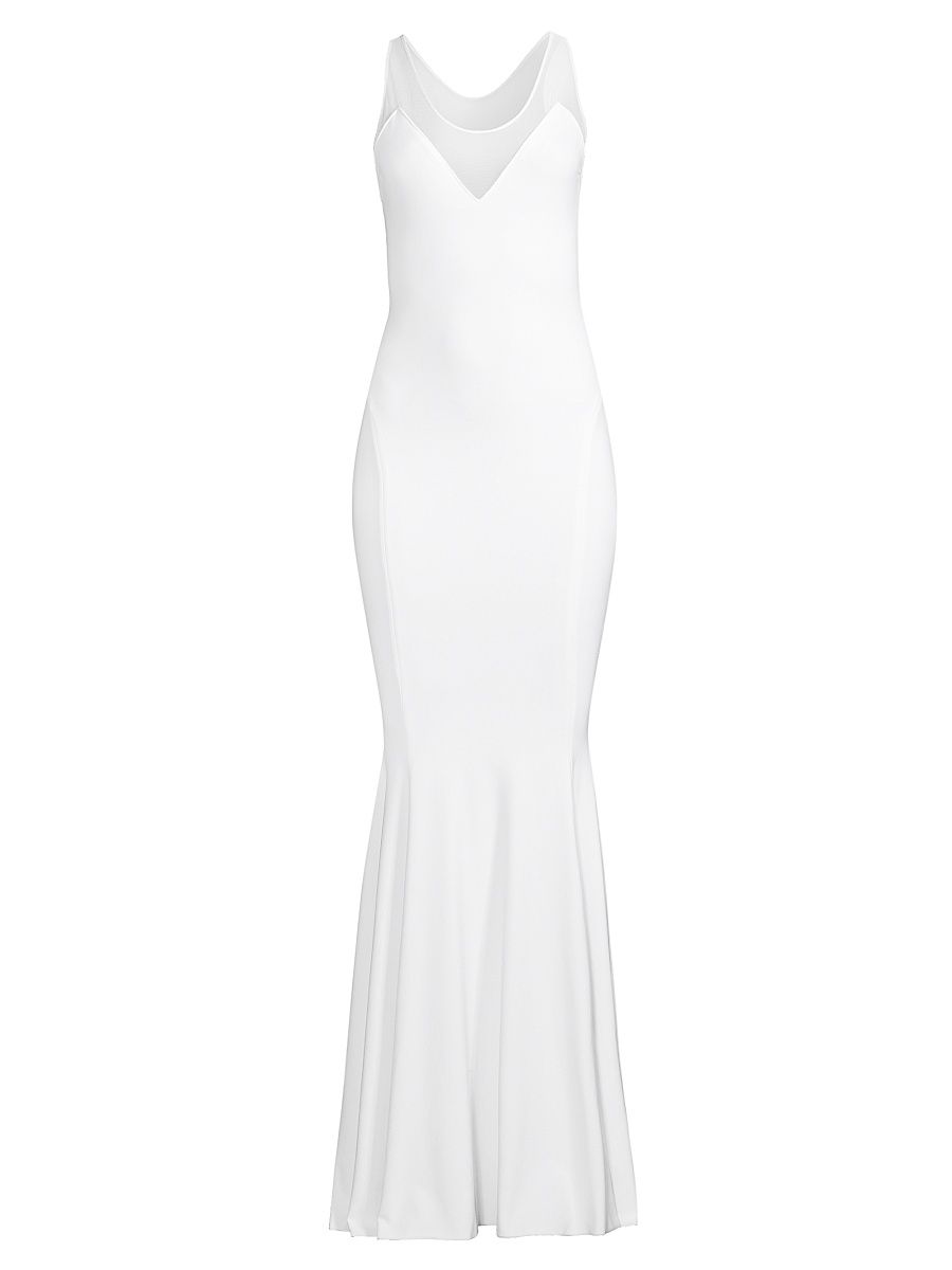 Women's Racerback Fishtail Gown - Snow White - Size Medium