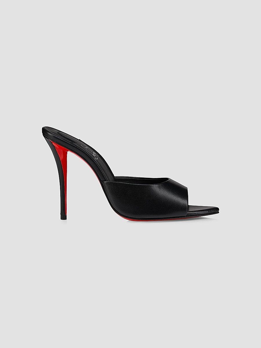 Christian Louboutin Women's Miss Z 100MM Leather Mule Sandals - Black - Size 11