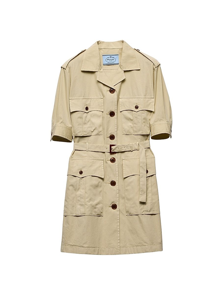 Women's Poplin Mini-Dress - Beige - Size 4
