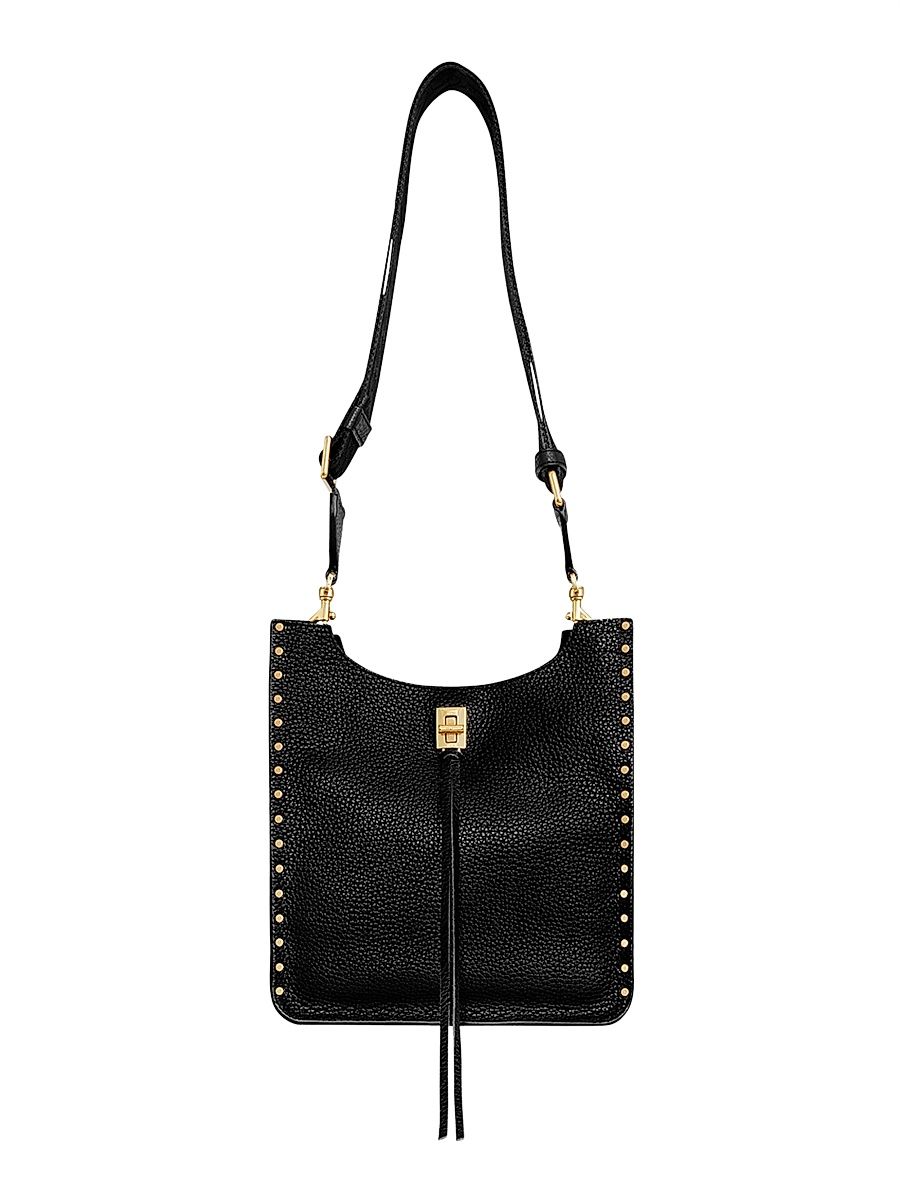Women's Medium Darren Leather Feed Bag - Black