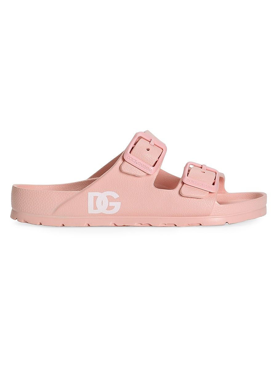 Girl's Logo Pool Slides - Rosa - Size 3 (Child)