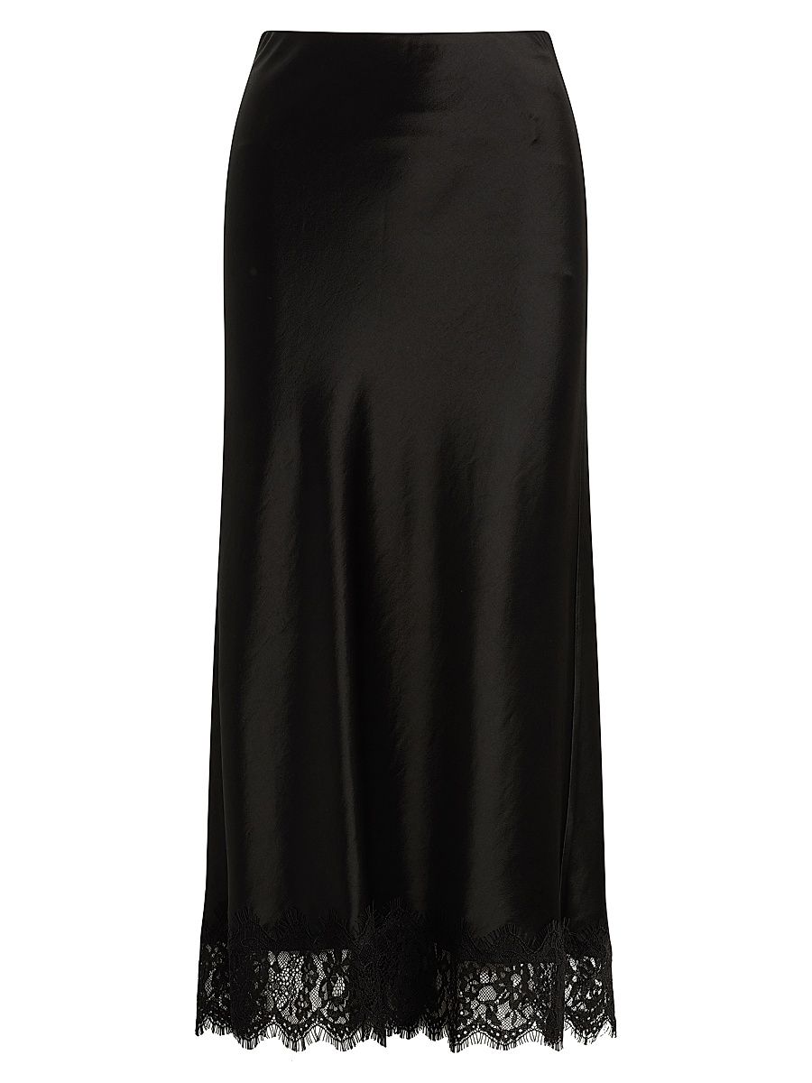 Women's The Lacy Favorite Slip Midi-Skirt - Black - Size Small