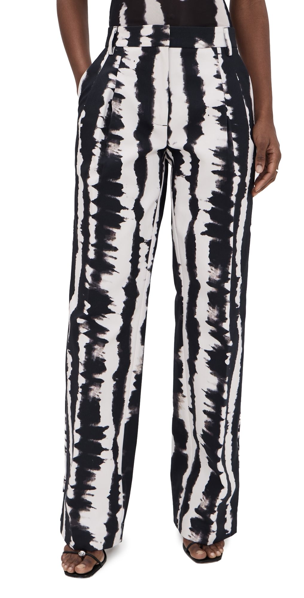 AKNVAS Rune Tie Dye Trousers Black White 0
