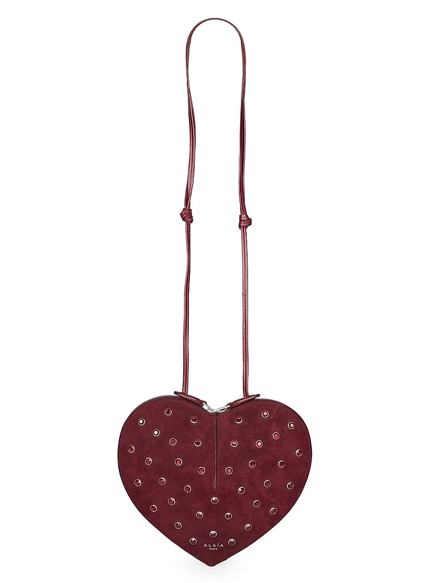 Women's Le Coeur Leather Bag - Rouge Grenat