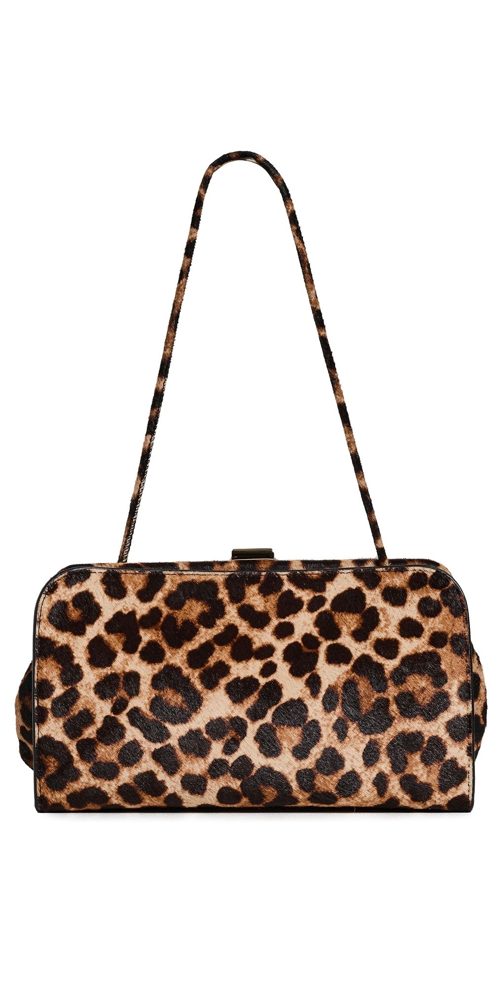 Loeffler Randall Zella Covered Frame Clutch Brushed Leopard One Size