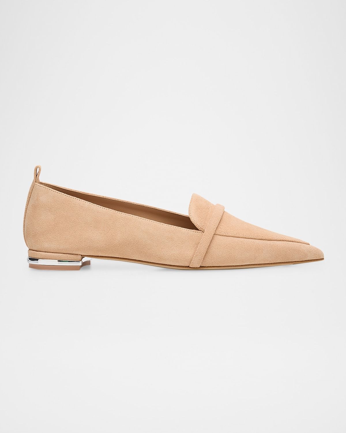 Dora Suede Pointed-Toe Loafers