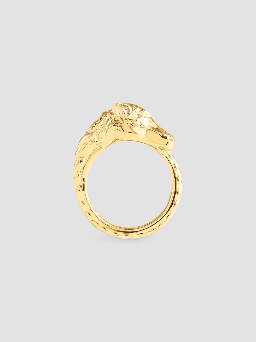 Anabel Aram Women's 18K-Gold-Plated Horse Ring - Yellow - Size 8