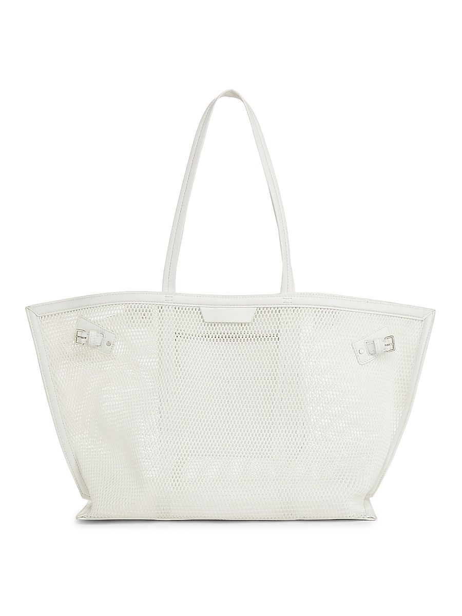 Women's Days Leather-Trimmed Mesh Tote Bag - Off White