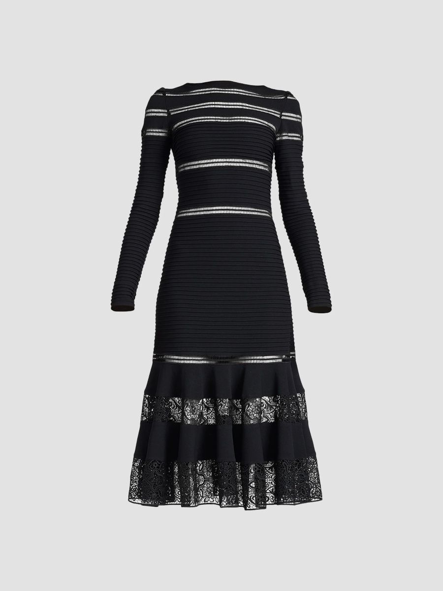 Tadashi Shoji Women's Tiered Pleated Cocktail Dress - Black - Size XXL