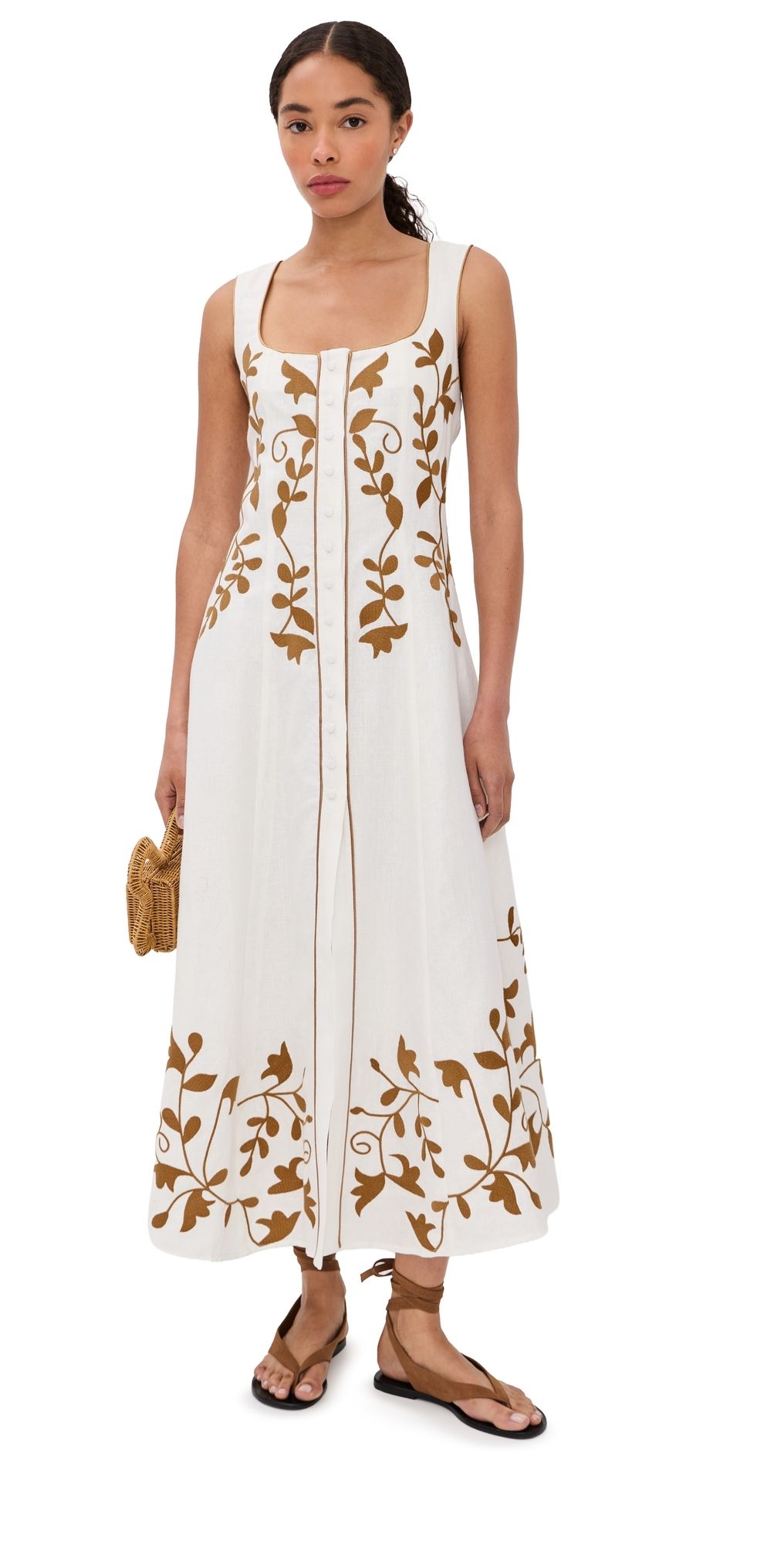 Lug Von Siga Mila Linen Dress Off White/Mustard 34