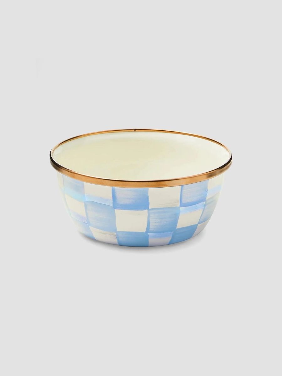 MacKenzie-Childs Sky Check Hand-Painted Enamel Pinch Bowl