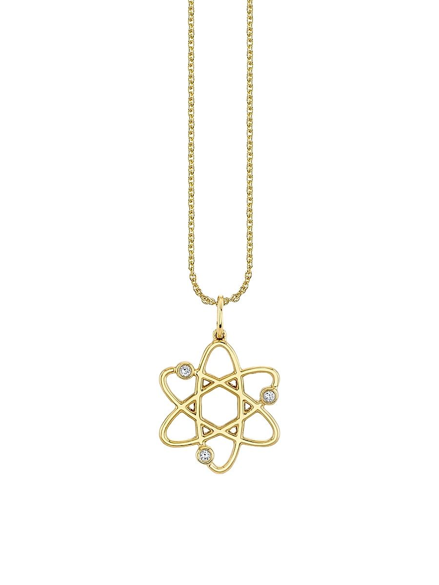 Women's Sunset Observatory 14K Yellow Gold & 0.03 TCW Diamond Atom Pendant Necklace - Gold