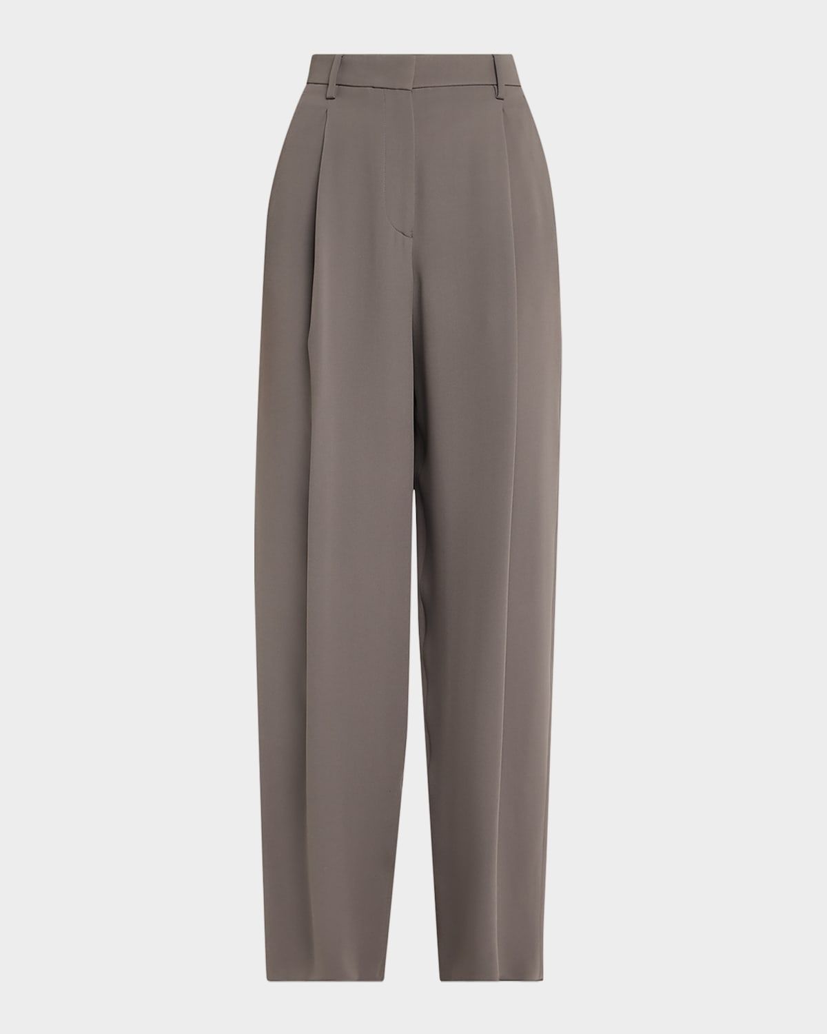 Washed Silk Pleated Trousers