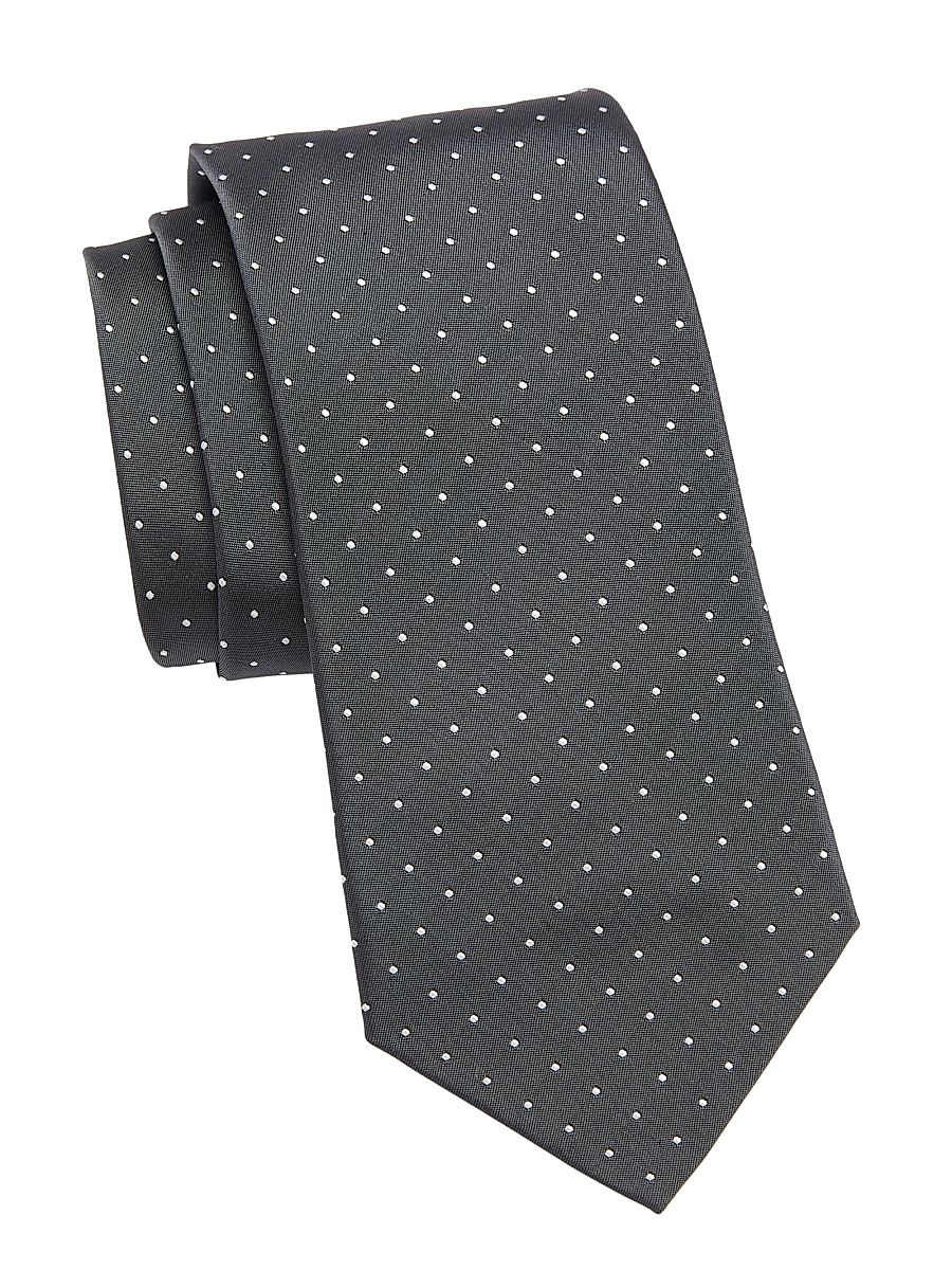 Men's Pin Dot Silk Tie - Grey