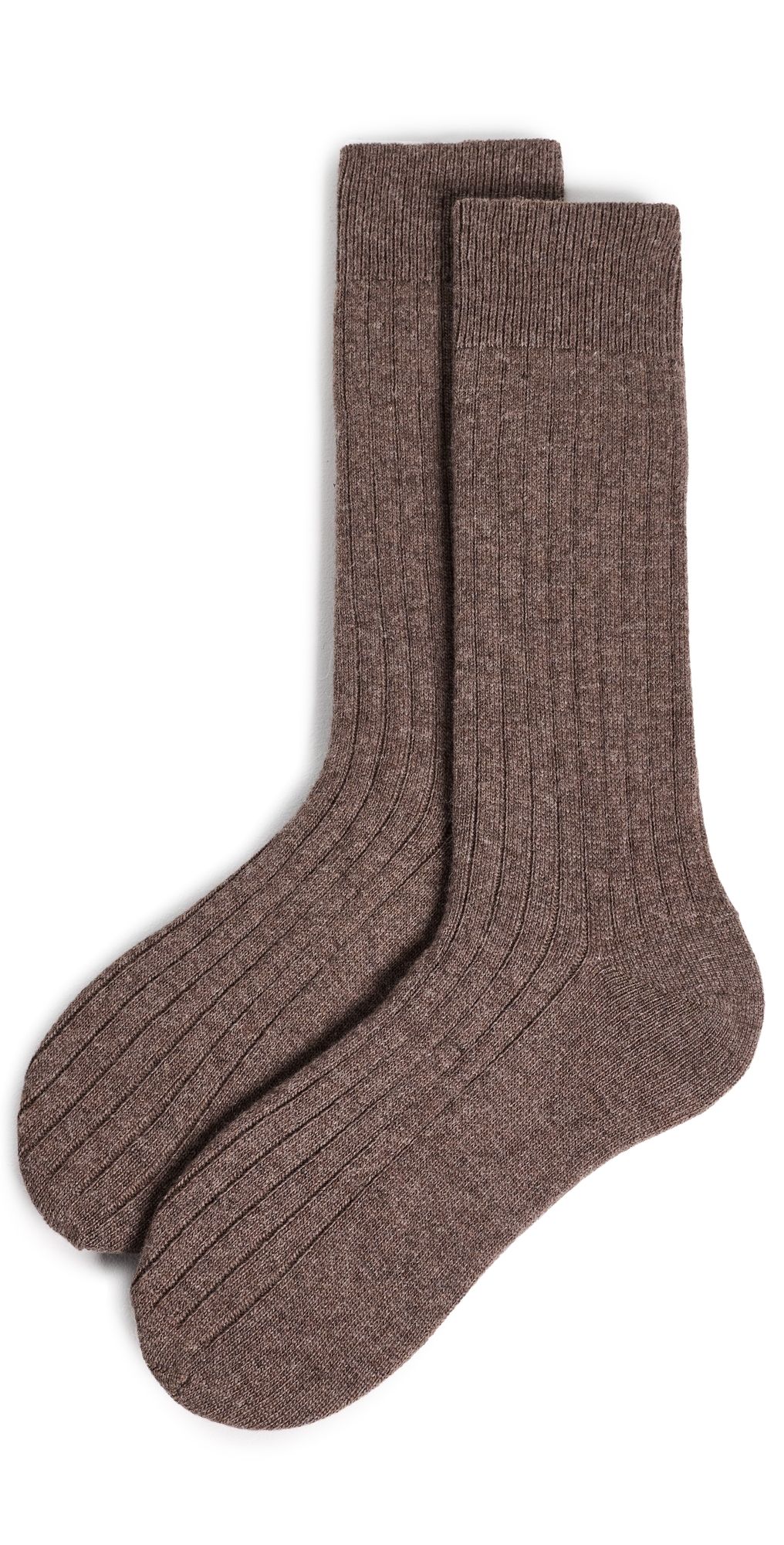 NN07 Wool Cashmere Ribbed Socks Earthwood One Size