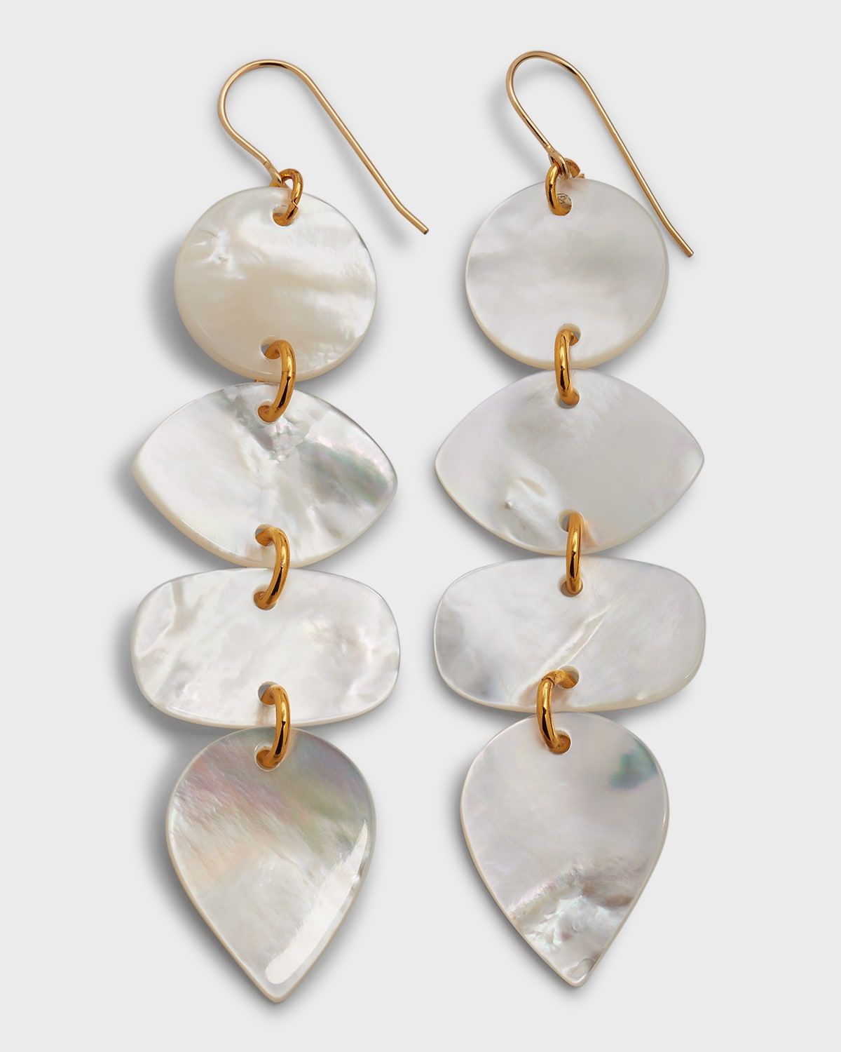 Mother-of-Pearl Linear Geo Dangle Earrings