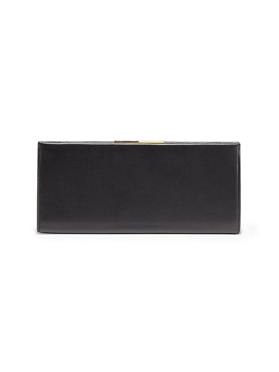 Women's Anjelica Leather Clutch - Black