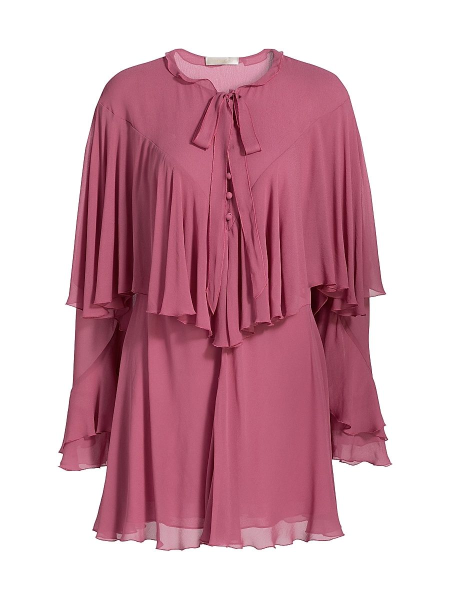 Women's Liraine Ruffled Tiered Minidress - Deep Rose - Size XL