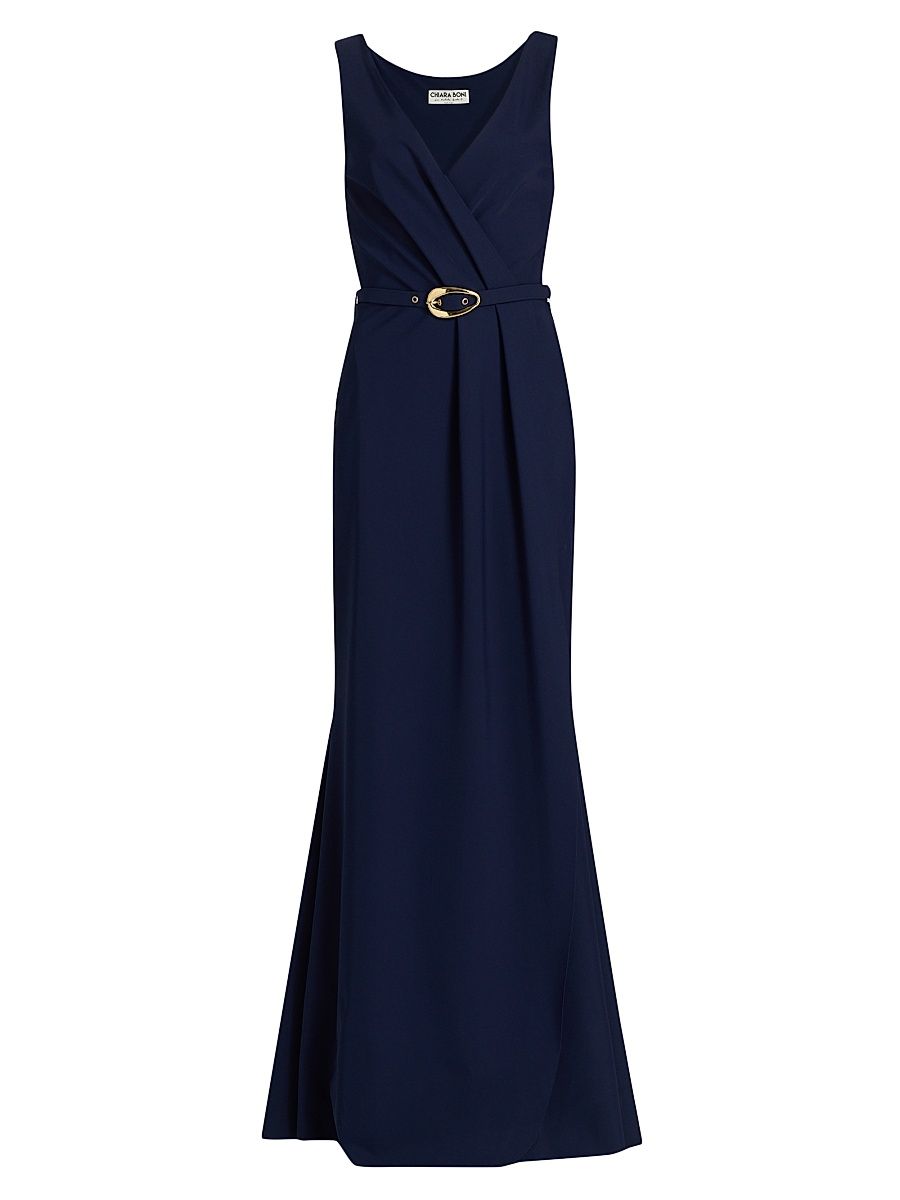 Women's Heiha Surplice Belted Gown - Blue Notte - Size 10