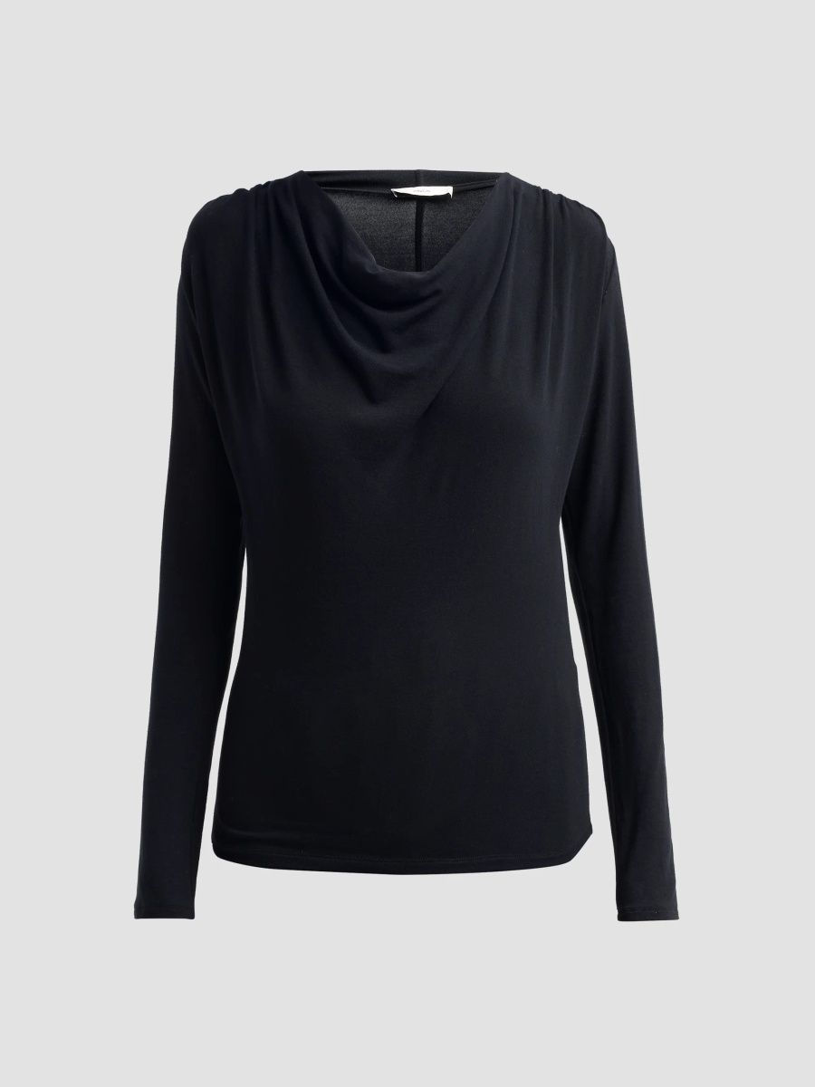 Vince Women's Long-Sleeve Cowlneck Top - Blackberry - Size XXS