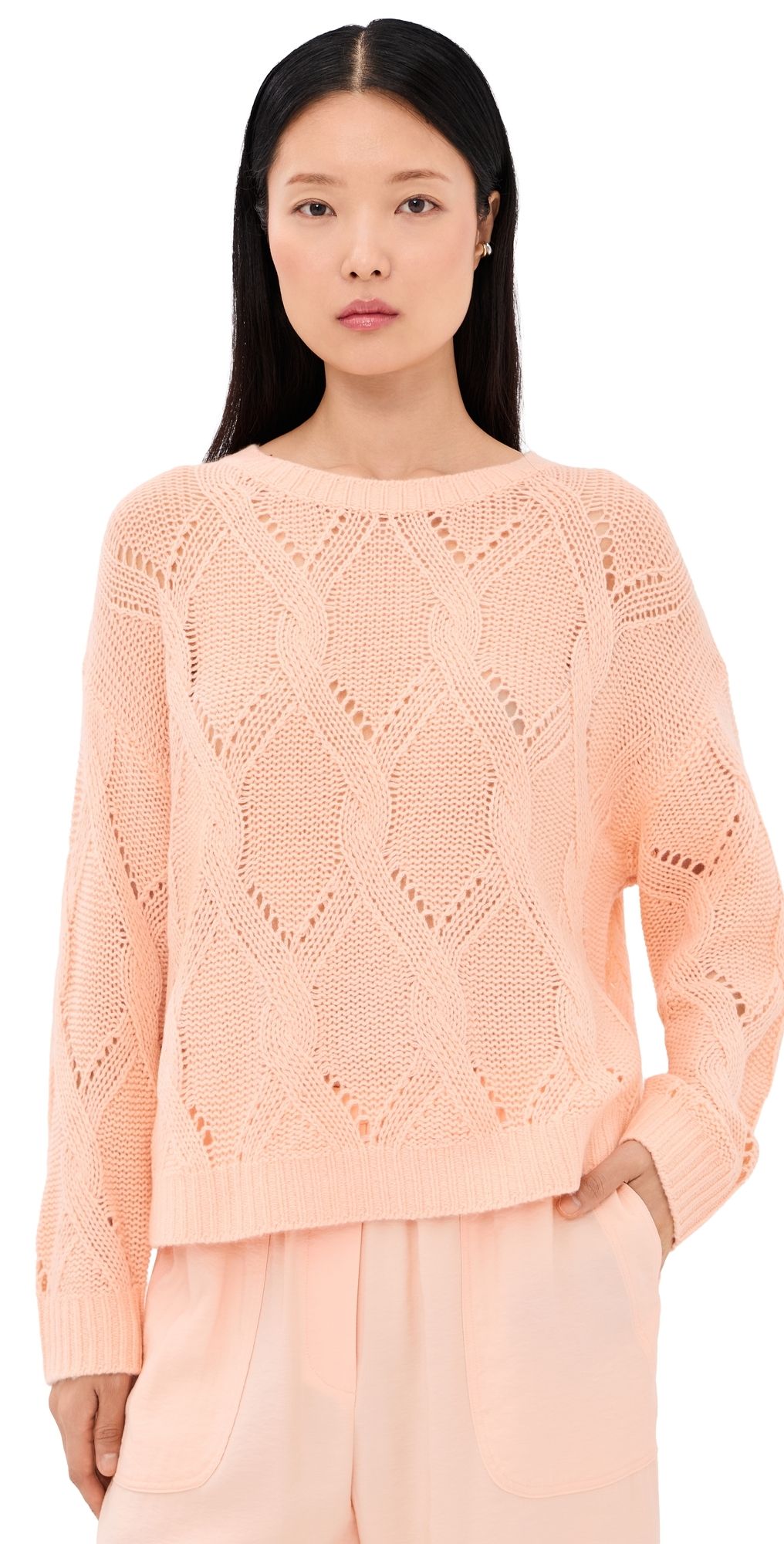 Sablyn Gia Slouchy Cashmere Sweater Sherbet L
