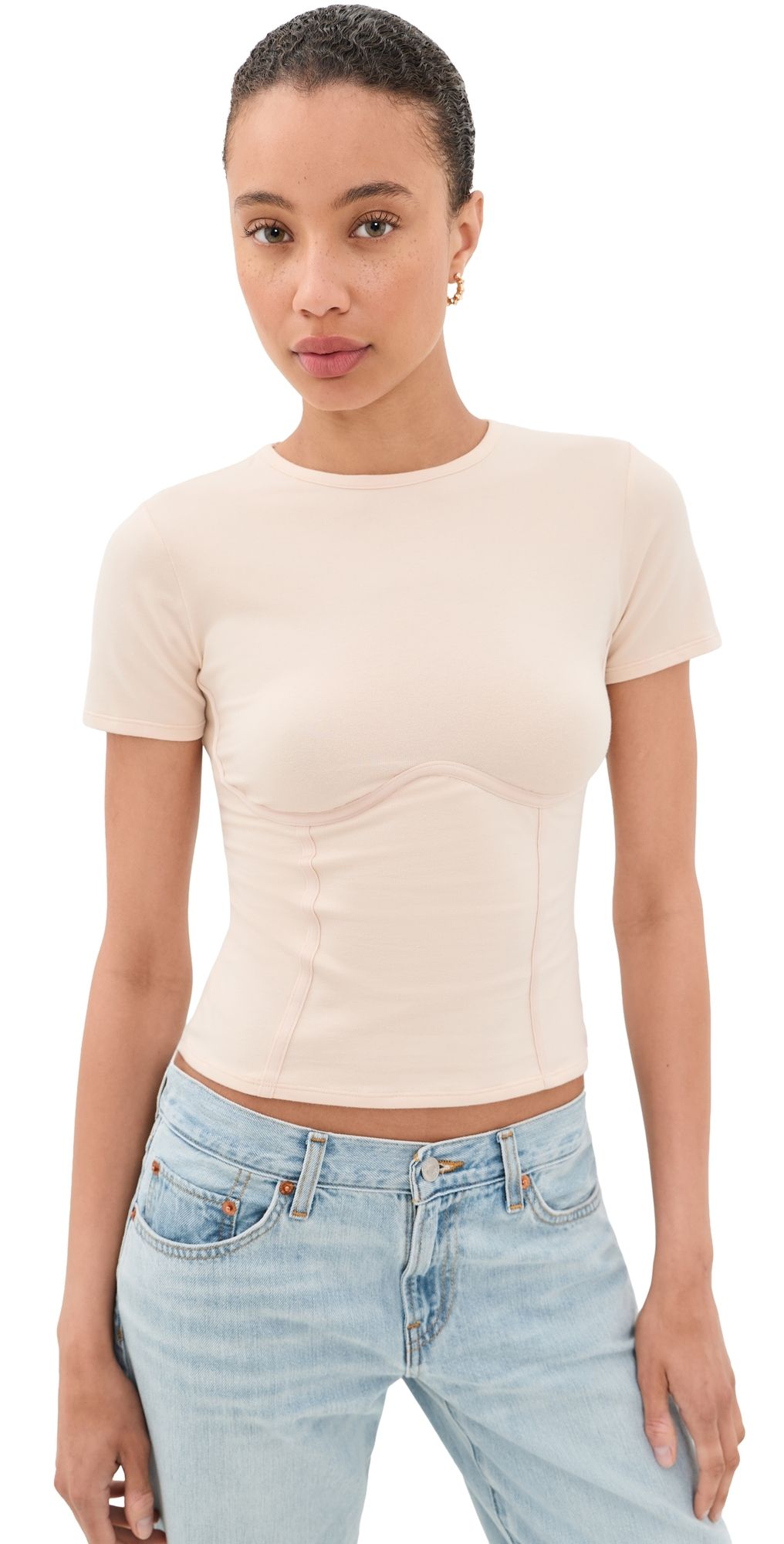 Fleur du Mal Cotton T-Shirt Tahini M