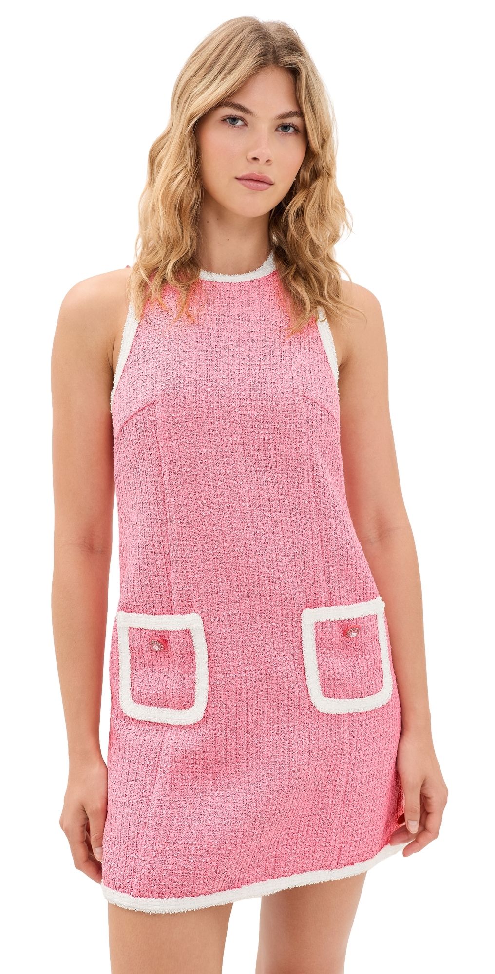 Cinq à Sept Contrast Auden Dress Elle Pink/White 14